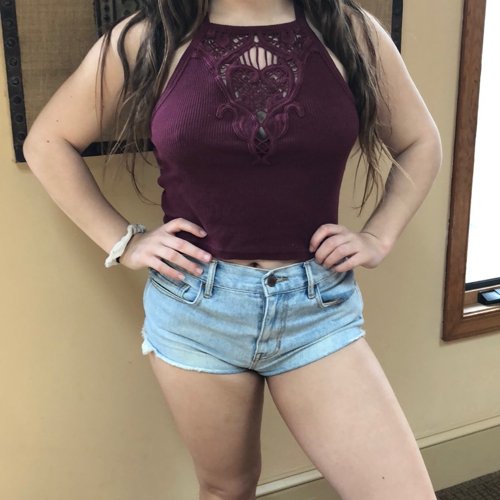Purple Embroidered Tank Top (PacSun)